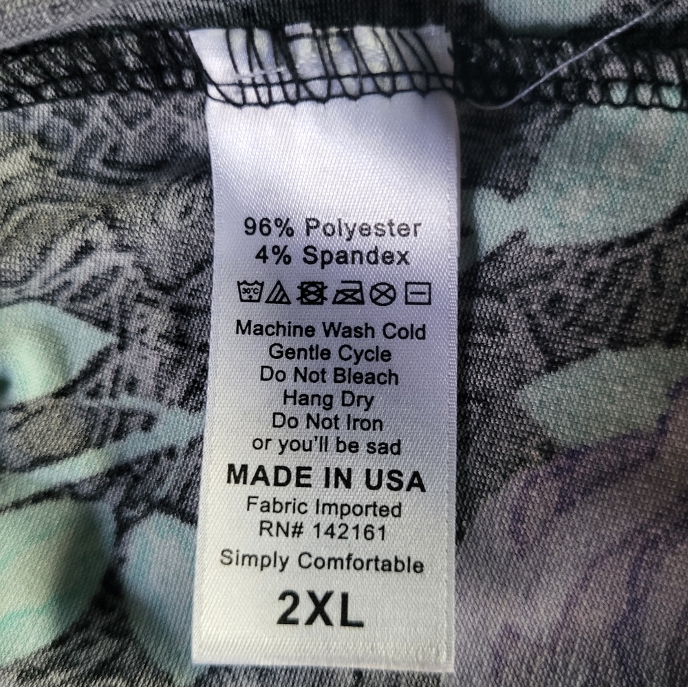 LuLaRoe Lynnae 2XL Black/Purple/Green - Picture 5 of 5